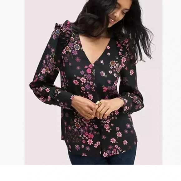 Kate Spade New York Women's Multi Floral Sleeveless Blouse Top Size M - Picture 1 of 7